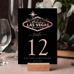 Elegant Las Vegas Destination Wedding Table Number<br><div class="desc">Celebrate in style with these modern and very trendy wedding table number cards. This design is easy to personalize with your special event wording and your guests will be thrilled when they see these fabulous table numbers. *** HOW TO ORDER *** Please customize and add each table number card to...</div>