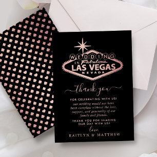 Elegant Las Vegas Destination Wedding Thank You Card