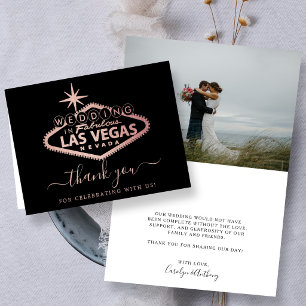 Elegant Las Vegas Destination Wedding Thank You Card