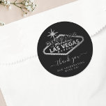 Elegant Las Vegas Destination Wedding Thank You Classic Round Sticker<br><div class="desc">Celebrate in style with these modern and very trendy wedding stickers. This design is easy to personalize with your special event wording and your guests will be thrilled when they receive these fabulous stickers.</div>