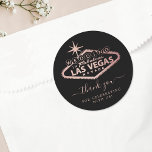 Elegant Las Vegas Destination Wedding Thank You Classic Round Sticker<br><div class="desc">Celebrate in style with these modern and very trendy wedding stickers. This design is easy to personalize with your special event wording and your guests will be thrilled when they receive these fabulous stickers.</div>