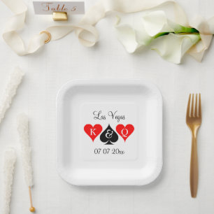 Elegant Las Vegas wedding party decoration. Custom Paper Plate