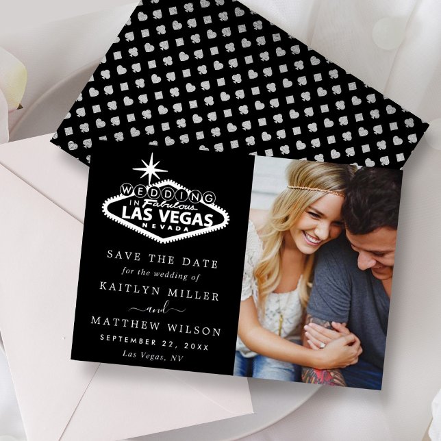 Elegant Las Vegas Wedding Photo Save The Date Real (Creator Uploaded)