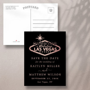 Elegant Las Vegas Wedding Save The Date Announcement Postcard