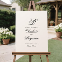 Elegant Last Name Initial Wedding Welcome Sign
