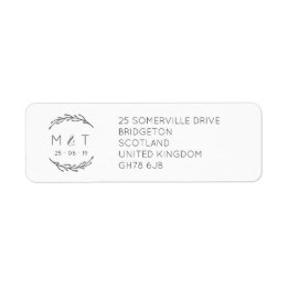 Elegant Laurel Leaf Wedding Return Address Labels
