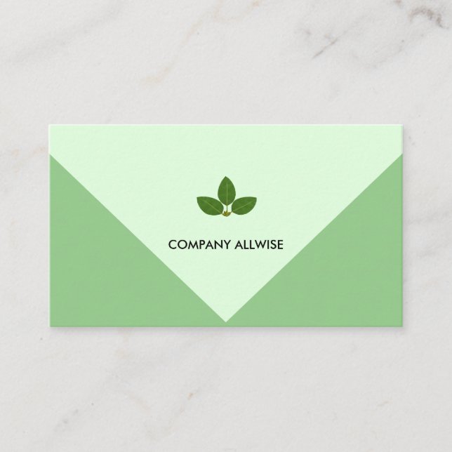 Elegant Laurel Leaves on Light Green Business Card (Front)
