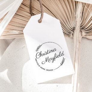 Elegant Laurel Script Name Monogram Self-inking Stamp