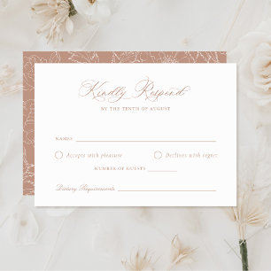 Elegant Laurel Wreath Blush Wedding Carte RSVP