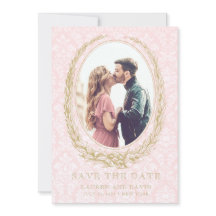 Elegant Laurel Wreath | Pink Damask Photo