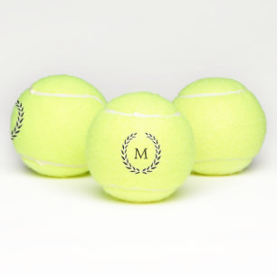 Elegant Laurel Wreath with Monogram Tennis Balls