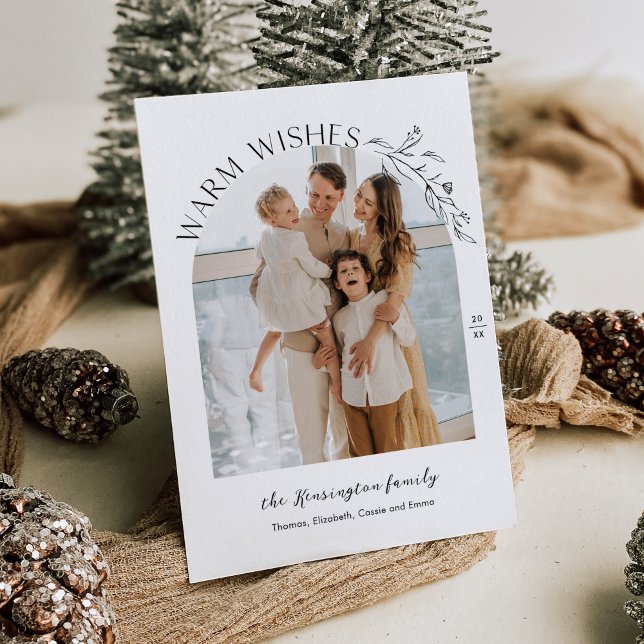 Elégant Laurels Arch Photo Carte de vacances (Créateur téléchargé)