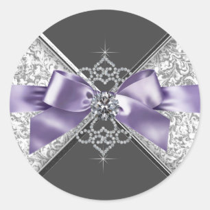 Élégant Lavande violet Diamants blancs Sticker