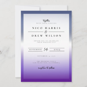 Elegant Lavendar Lesbian Pride Wedding Invitation