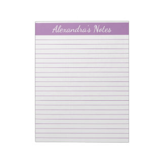 Elegant Lavender 8.5x11 Letter Size Personalized Notepad