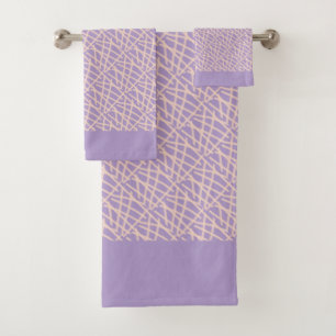 Elegant Lavender Abstract Bath Towel Set