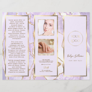 Elegant Lavender and Gold Agate Brochure
