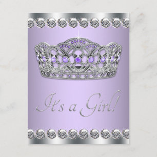 Elegant Lavender and Grey Baby Shower Invitation
