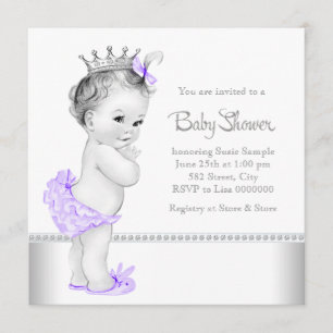 Elegant Lavender and Silver Baby Shower Invitation