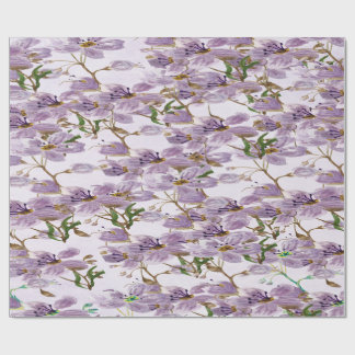 Elegant Lavender Bloom Wrapping Paper Roll