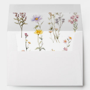 Elegant Lavender, Blush and Cream Wildflowers Envelope