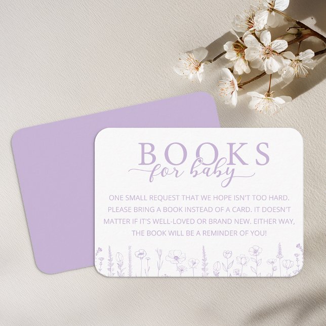 Elegant Lavender Books for Baby Card (Lavender Books for Baby)