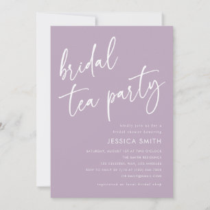 Elegant Lavender Bridal Shower Tea Party Photo Invitation