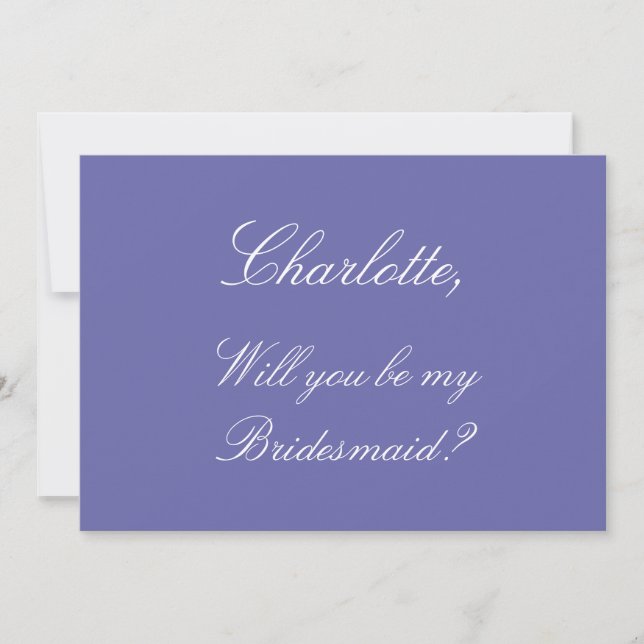 Elegant Lavender Bridesmaid Proposal Invitation (Front)