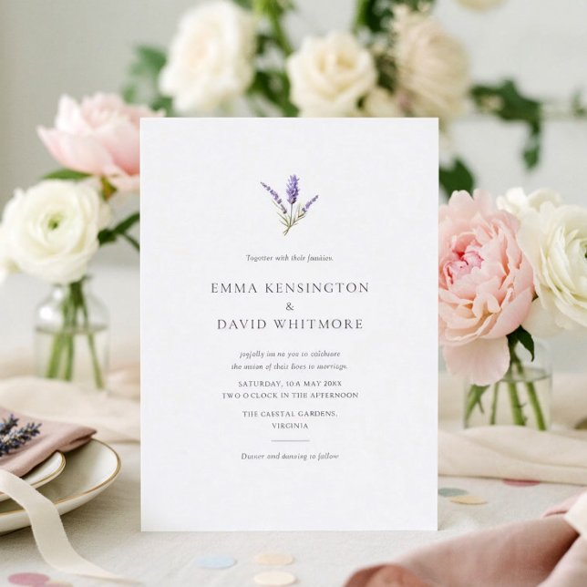 Elegant Lavender Chic Minimalist Wedding Invitation (Creator Uploaded)