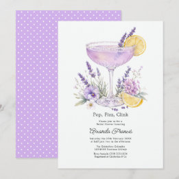 Elegant Lavender Cocktail Floral Bridal Shower Invitation