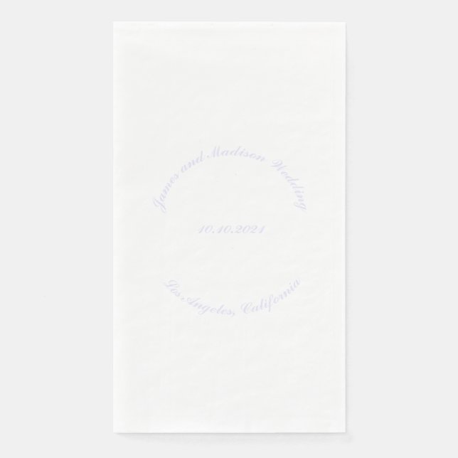 Elegant lavender custom script name date wedding  napkin (Front)