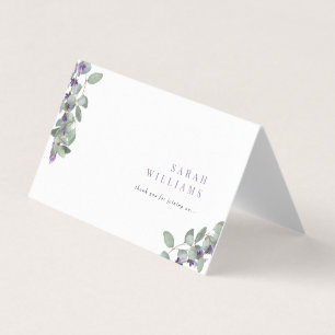 Elegant Lavender Eucalyptus Wedding Place Card