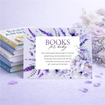 Elegant Lavender Floral Baby Shower Books for baby