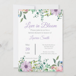 Elegant Lavender Floral Bridal Shower Invitation