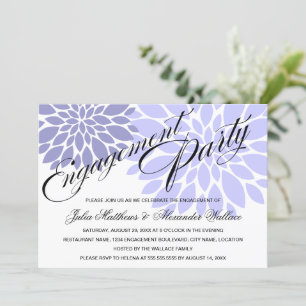 Elegant Lavender Floral Burst Engagement Party Invitation
