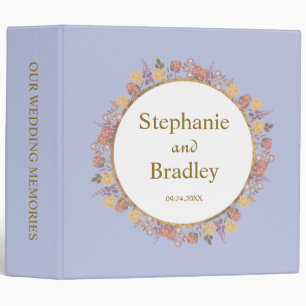 Elegant Lavender Floral Wedding Album Binder