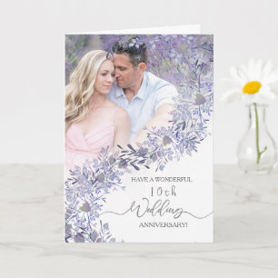 Elegant Lavender Floral Wedding Anniversary  Card