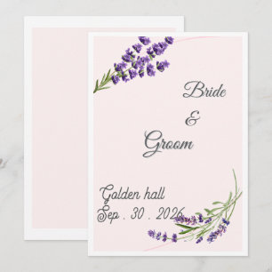 Elegant Lavender Floral Wedding Invitation