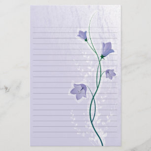 elegant lavender floral wedding lined paper