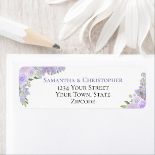 Elegant Lavender Floral Wedding Return Address