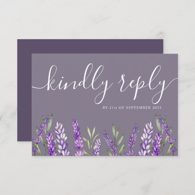 Elegant Lavender & Foliage RSVP Wedding (Front/Back)