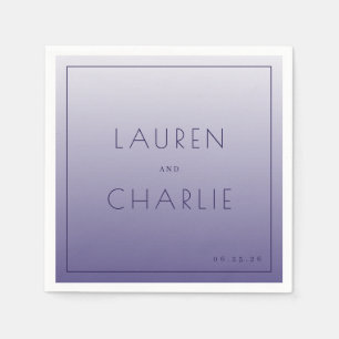 Elegant Lavender Gradient Names Napkin