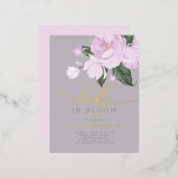 Elegant Lavender Grey Floral Baby in Bloom Shower