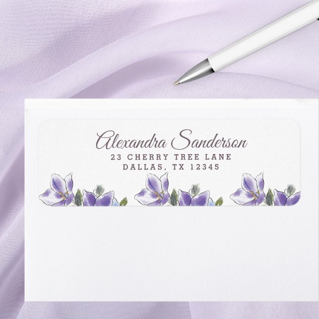 Elegant Lavender Lilac Floral Adresse de retour (Créateur téléchargé)