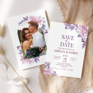 Elégant Lavender Lilac Photo Arch Boho Invitation