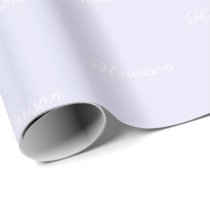 Elegant lavender lilac script custom name birthday wrapping paper
