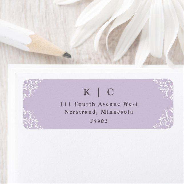 Elegant Lavender Lilac Wedding Return Address (Insitu)