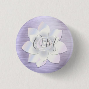 Elegant Lavender Lotus OM     1 Inch Round Button