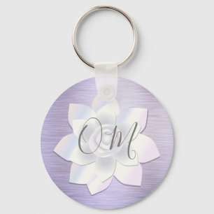 Elegant Lavender Lotus OM      Keychain