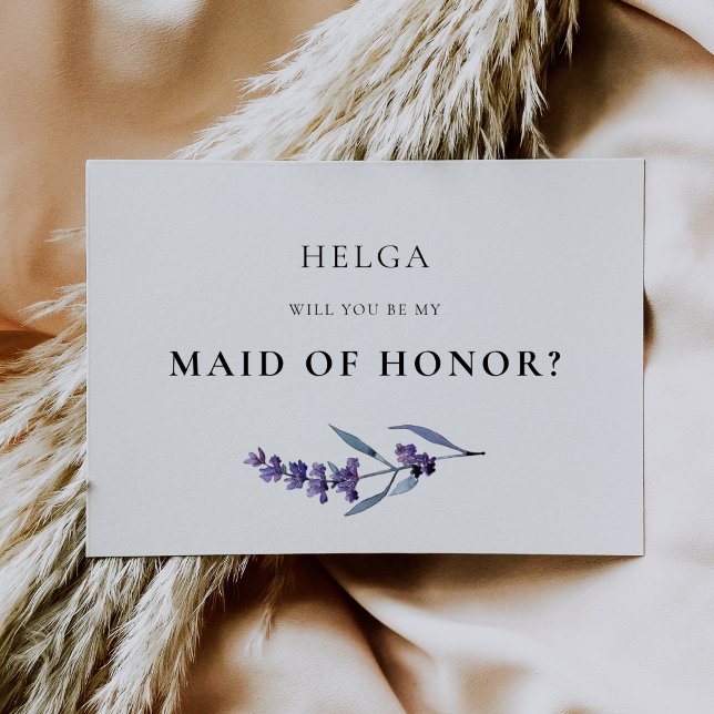 Elegant Lavender Maid of Honour Proposal Card (Creator Uploaded)